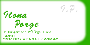 ilona porge business card